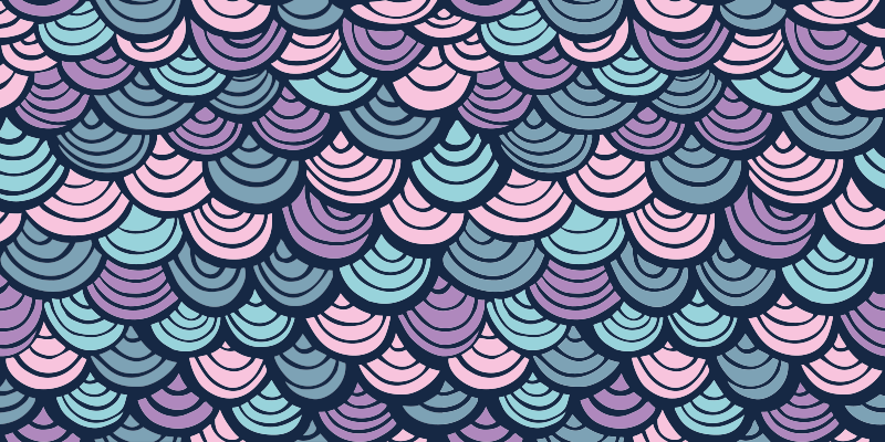 Tapete vinílico geométricas motivo de onda roxo e azul - TenStickers