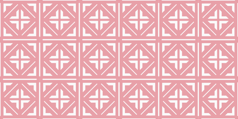 Tapete de azulejos rosa padrão - TenStickers