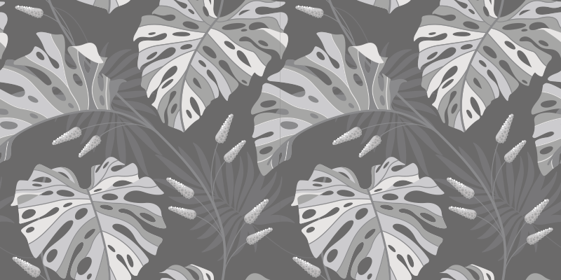 Tapete vinílico natureza padrões de folhas de monstera - TenStickers