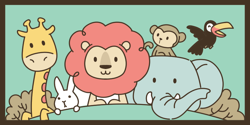 Tapete em vinil infantil amigos animais da selva - TenStickers