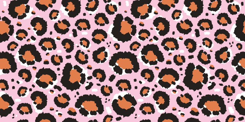 Tapete vinílico estampa de animal motivo de leopardo rosa - TenStickers
