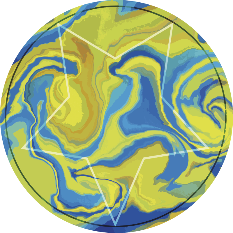 Tapete vinílico outras texturas estrela azul e amarela - TenStickers