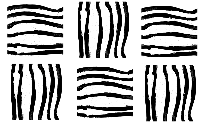 Tapete vinílico às risca linhas pretas orgânicas - TenStickers