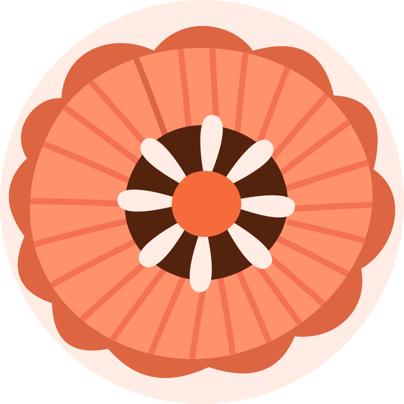 Tapete vinílico flores e plantas elemento circular floral - TenStickers