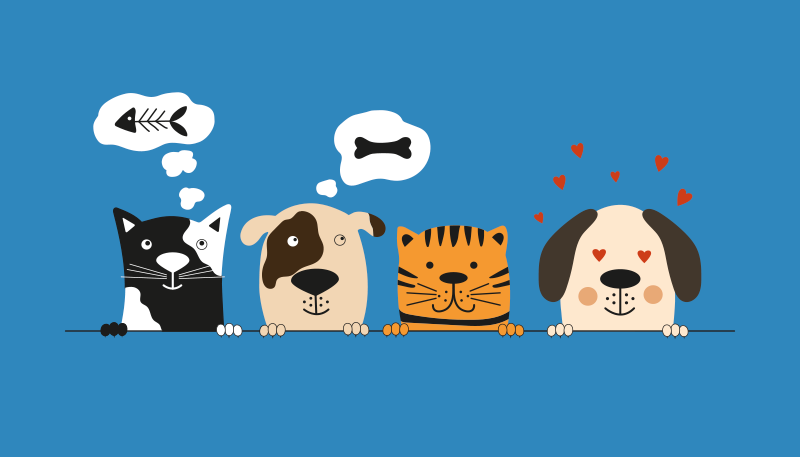 Espiando cães e gatos tapete de vinil animal - TenStickers