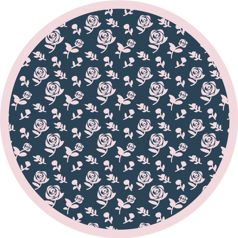 Tapete vinílico flores e plantas padrão floral rosado - TenStickers