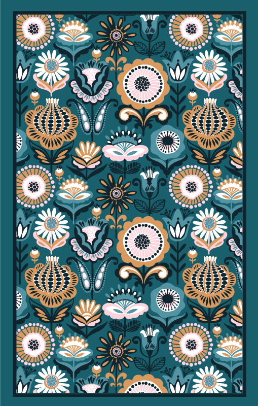 Tapete vinílico quarto padrões de folhas florais - TenStickers