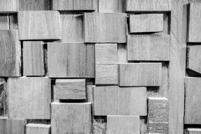 Tapete vinílico madeira blocos texturizados - TenStickers