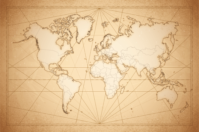 Tapete de mapa mundial do século 19 - TenStickers