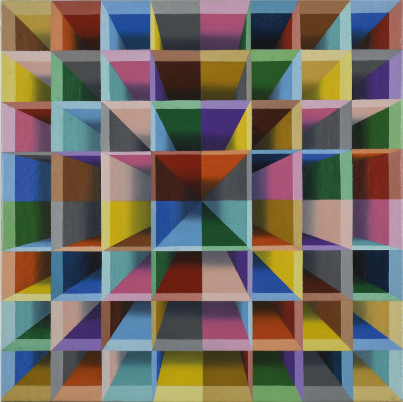 Tapete vinílico de cubos coloridos de arte - TenStickers