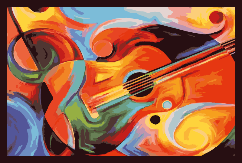 Tapete vinílico quarto sinfonia de cores musicais - TenStickers