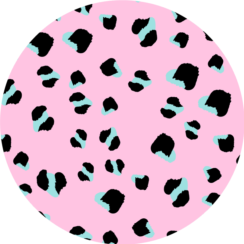 Tapete vinílico estampa de animal manchas de leopardo rosa - TenStickers