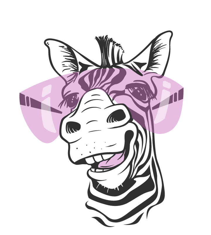 Tapete vinílico de animais rosto de zebra sorridente - TenStickers