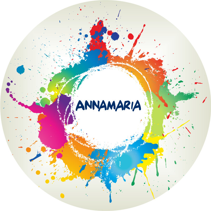 Tapete vinílico juvenil salpicos com nome - TenStickers