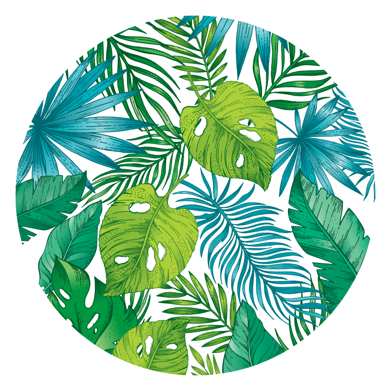 Tapete vinílico natureza desenhos de folhas tropicais - TenStickers