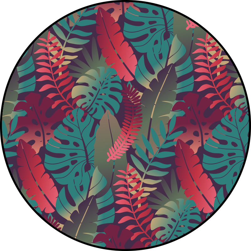 Tapete de vinil exótico com flores circulares - TenStickers