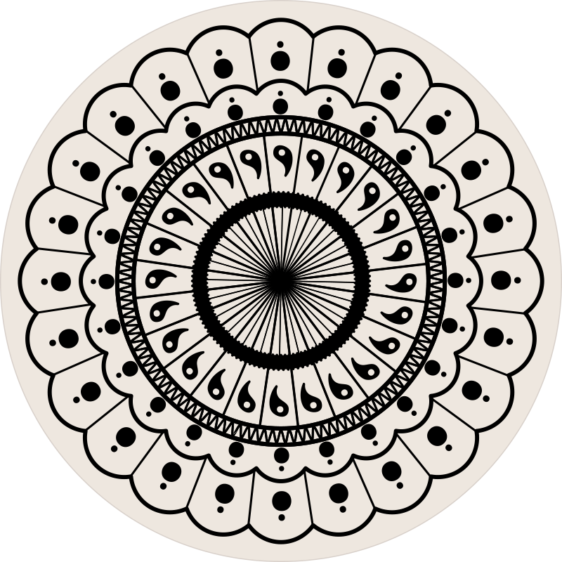 Tapete circular boho mandala quarto - TenStickers
