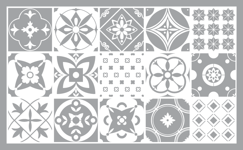 Tapete vinílico azulejos cinza elegante - TenStickers