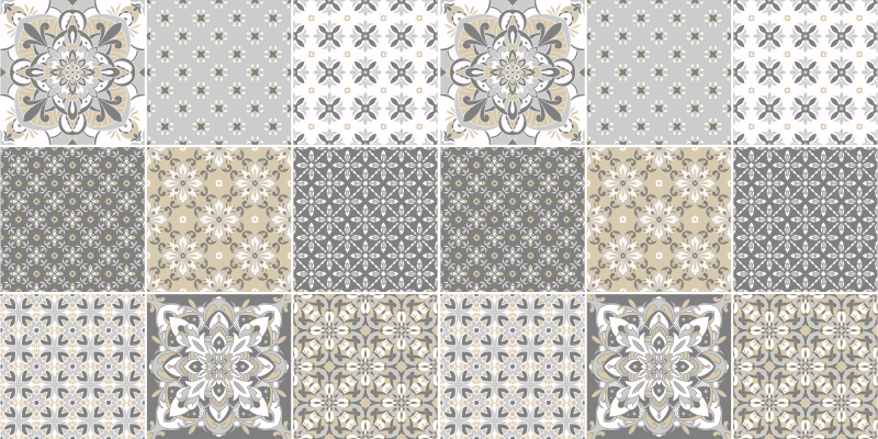 Tapete Efeito de mosaico de estilo marroquino - TenStickers