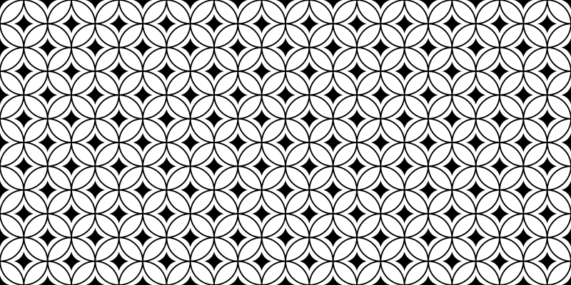 Tapete vinílico azulejos círculos pretos e brancos - TenStickers