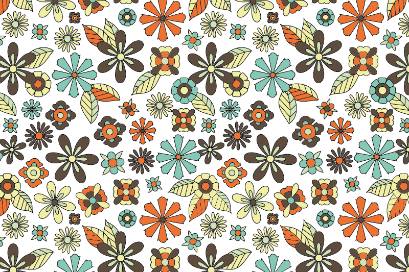 Tapete vinílico vintage design retrô dos anos 70 - TenStickers