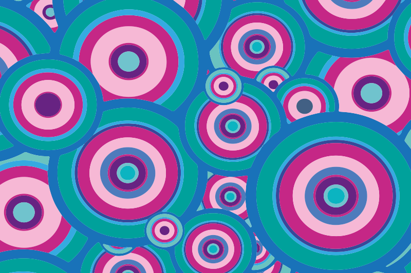 Tapete vinílico geométricas motivos circulares coloridos - TenStickers