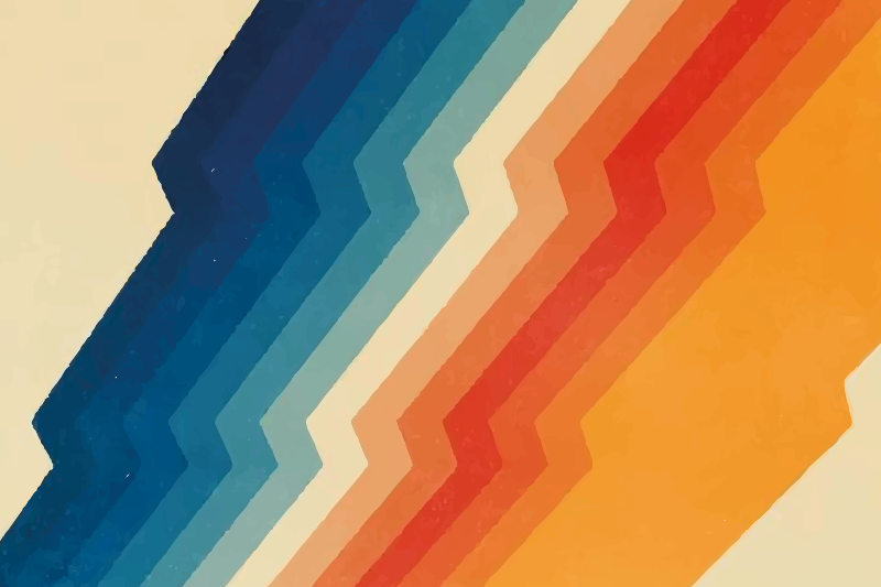 Tapete vinílico sala de estar ziguezague dinâmico - TenStickers