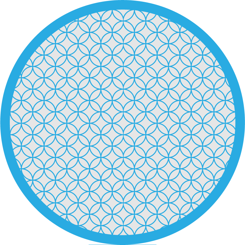Tapete vinílico geométricas padrão circular azul elegante - TenStickers