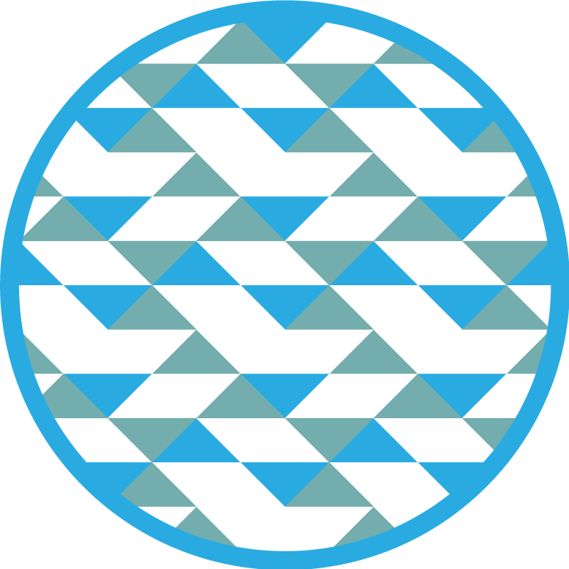 Tapete vinílico geométricas elementos azuis e verdes - TenStickers