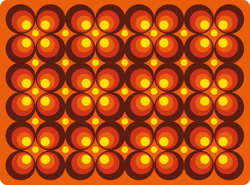 Tapete vinílico texturas padrões circulares retrô - TenStickers