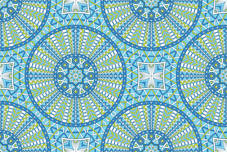 Tapete vinílico de mandala padrões geométricos elegantes - TenStickers