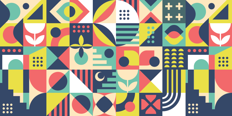 Tapete vinílico geométricas formas vivas - TenStickers