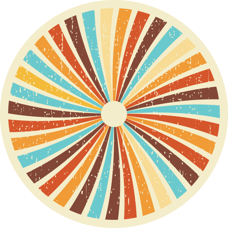 Tapete vinílico vintage padrão radiante retrô - TenStickers