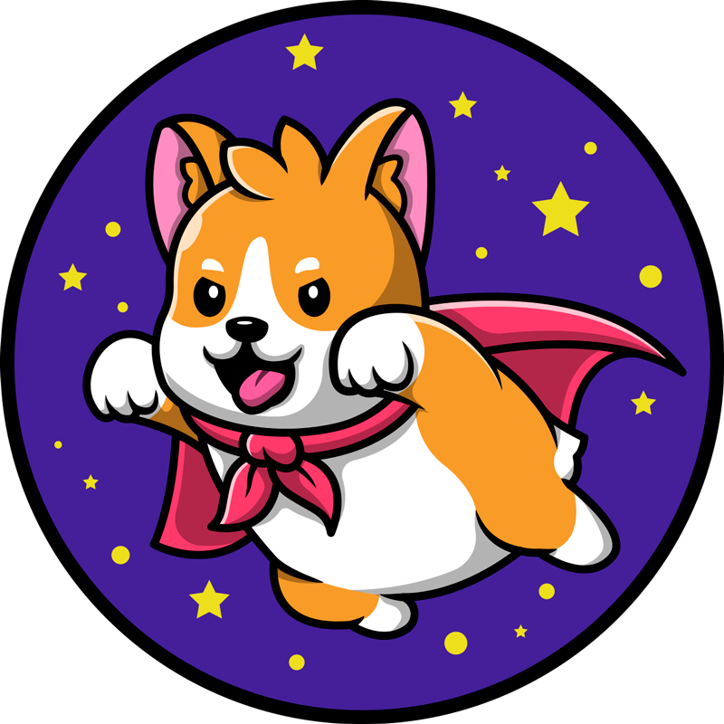 Tapete vinílico infantis super-herói corgi - TenStickers