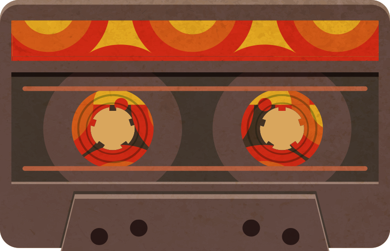Tapete vinílico moderno ilustração de cassete retrô - TenStickers
