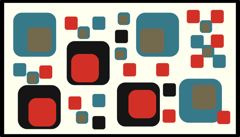 Tapete vinílico geométricas quadrados abstratos coloridos - TenStickers