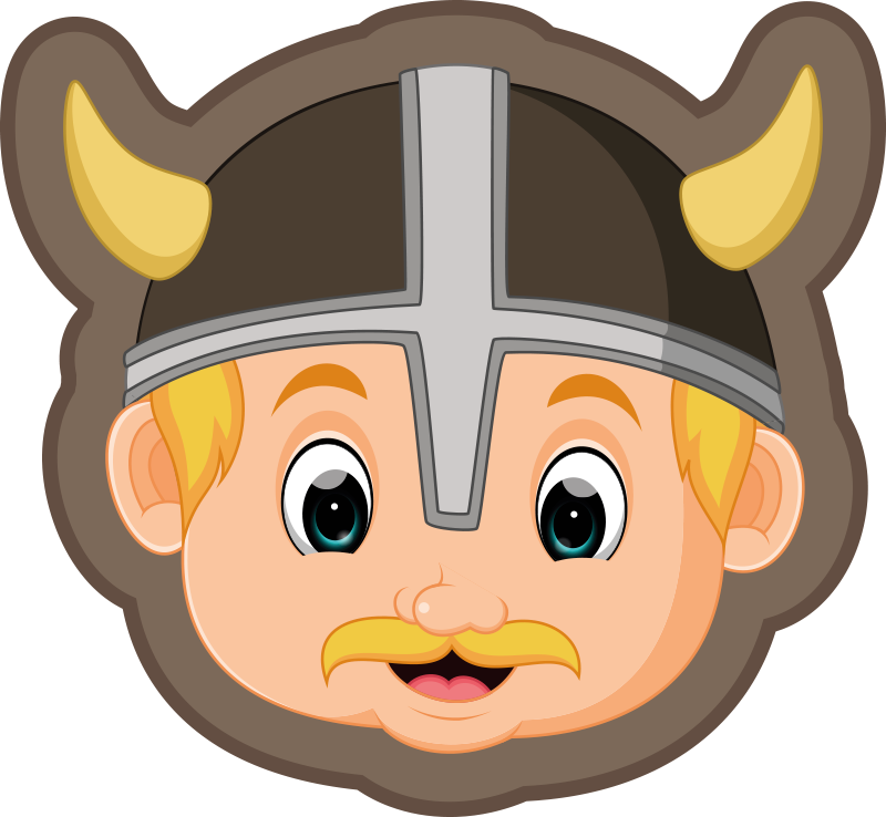 Tapete vinílico infantis personagem viking loiro - TenStickers