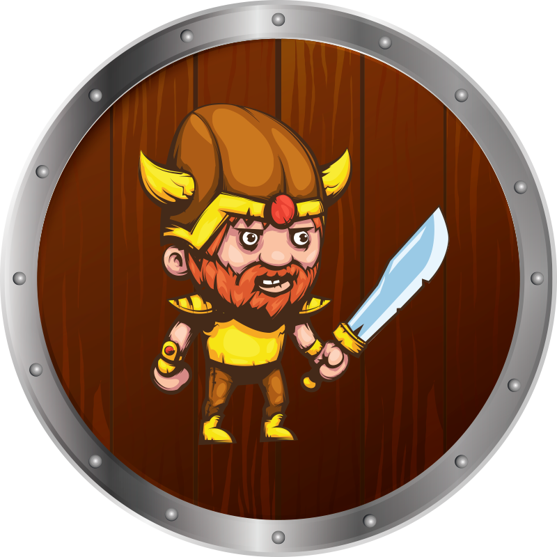 Tapete em vinil infantil guerreiro viking em fundo marrom - TenStickers