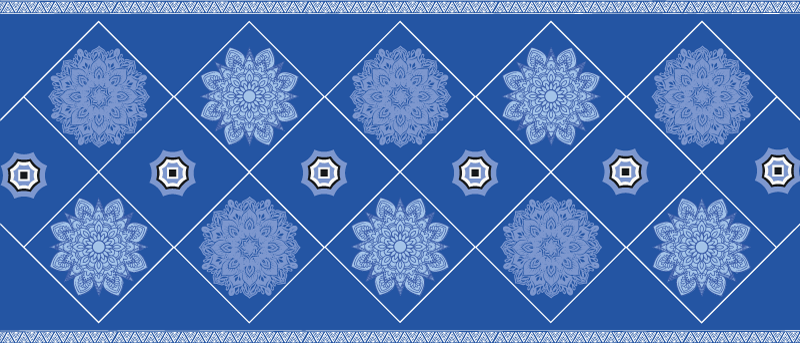 Tapete azul mandalas patchwork azul - TenStickers