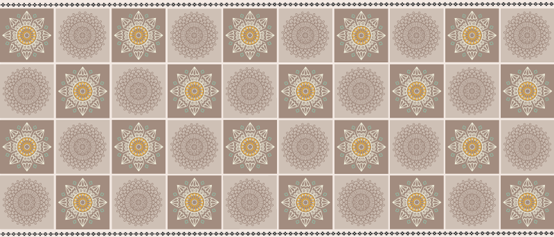 Tapete vinílico de mandala azulejos florais intrincados - TenStickers