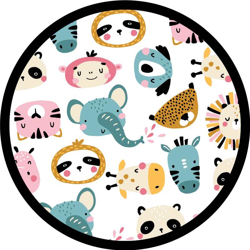 Crianças animais da selva infantil tapete de vinil - TenStickers