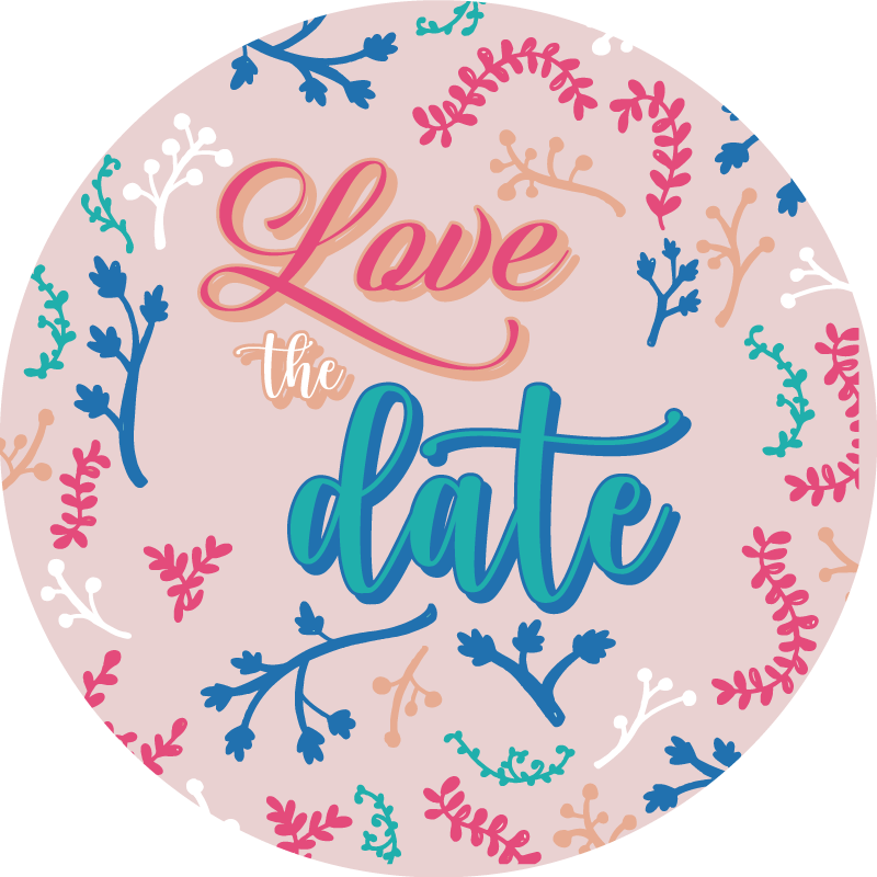 Tapete vinílico frases e textos adorei a data - TenStickers