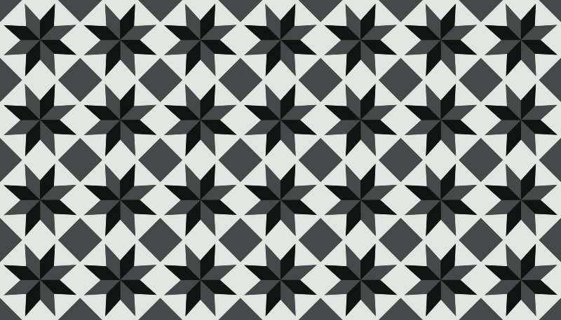 Estrelas e quadrados em azulejo tapete de vinil - TenStickers