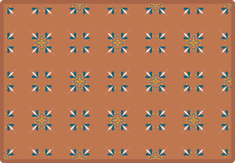 Ladrilhos de terracota com carpete de ladrilhos de padrão azul - TenStickers