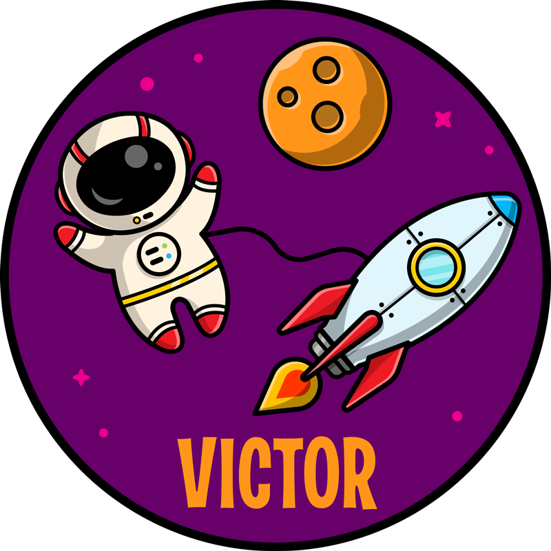 Tapete em vinil infantil expedição com nome - TenStickers