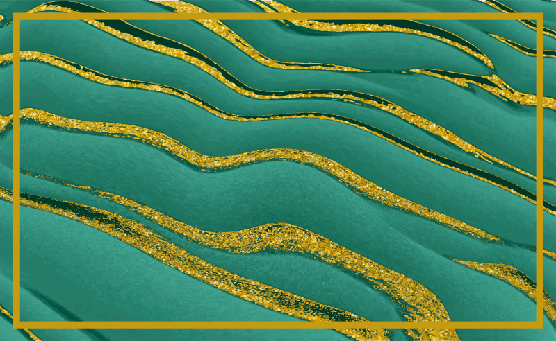 Tapete de vinil com efeito mármore verde e dourado - TenStickers