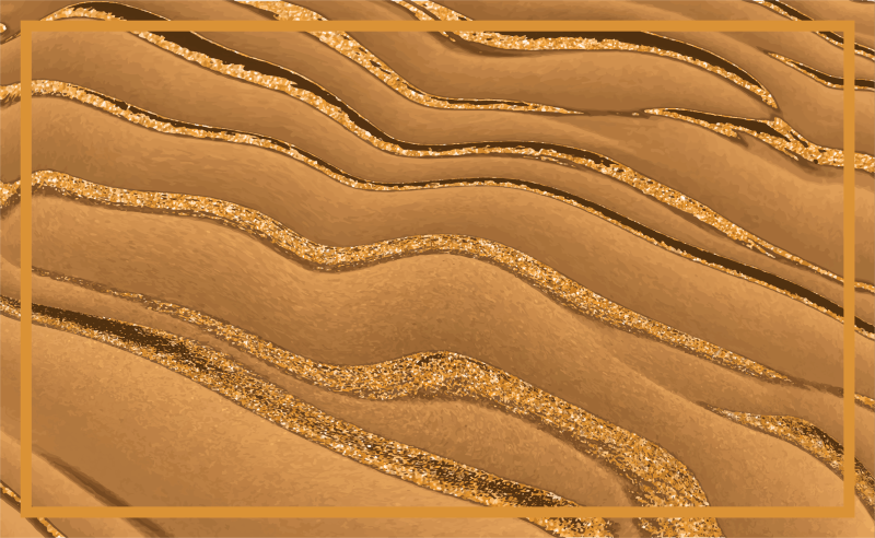 Tapete vinílico texturas padrão de ondas douradas - TenStickers