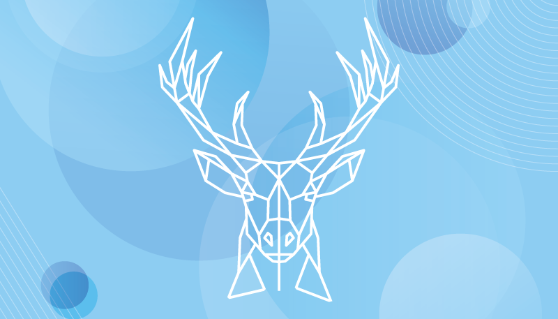 Tapete vinílico de animais cabeça de veado geométrica - TenStickers