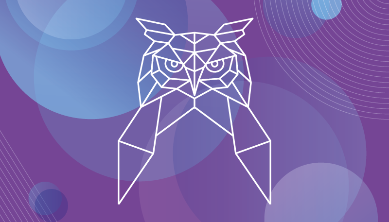 Tapete vinílico de animais arte geométrica de coruja - TenStickers