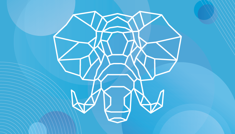 Tapete vinílico de animais cara de elefante azul - TenStickers